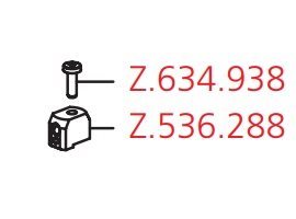 Pinolskrue + firkantet enhed for KWC Ono greb